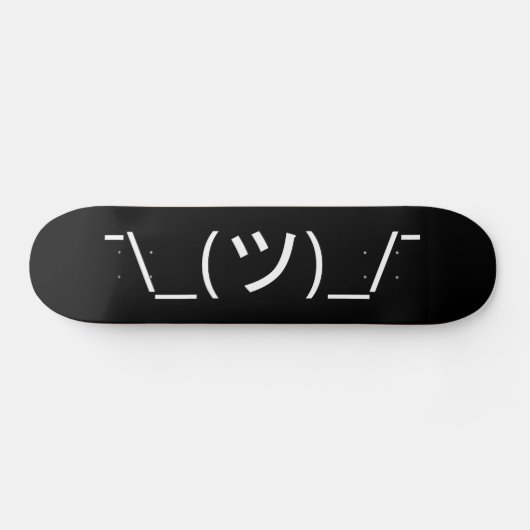 Shrug Emoticon Ø\_(ツ_/ Ø Japanisch Kaomoji Skateboard (Horizontal)