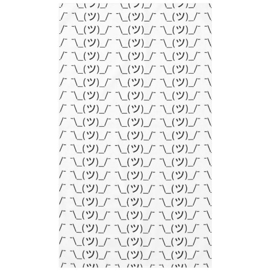 Shrug Emoticon Ø\_(ツ_/ Ø Japanisch Kaomoji Tischdecke (Vorderseite)