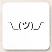 Shrug Emoticon Ø\_(ツ_/ Ø Japanisch Kaomoji Untersetzer (Vorderseite)