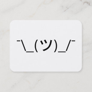 Shrug Emoticon Ø\_(ツ_/ Ø Japanisch Kaomoji Visitenkarte
