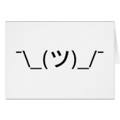 Shrug Emoticon Ø\_(ツ_/ Ø Japanische Kaomoji-Karte (Vorderseite (Horizontal))