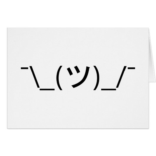 Shrug Emoticon Ø\_(ツ_/ Ø Japanische Kaomoji-Karte (Vorderseite (Horizontal))