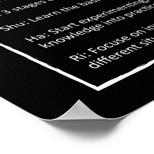 Shu-Ha-Ri - Japanisches Erfolgskonzept Poster (Ecke)