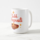 ✨ Shubh Deepavali | Traditional Diwali Rangoli | Kaffeetasse (VorderseiteRechts)