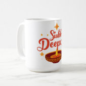 ✨ Shubh Deepavali | Traditional Diwali Rangoli | Kaffeetasse (Vorderseite Links)