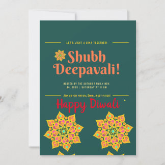 Shubh Deepawali Happy Diwali Einladung