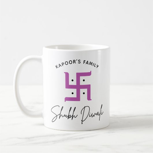 Shubh Diwali anpassbar Kaffeetasse (Links)