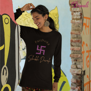 Shubh Diwali individualisierbares indisches ethnis T-Shirt