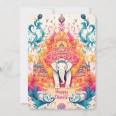 🐘 Shubh Diwali mit Watercolor Elegance Einladung (Vorderseite)