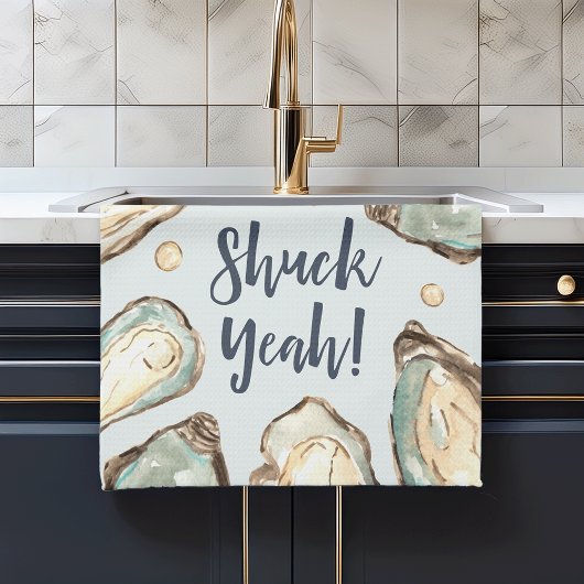 Shuck Yeah | Aquarellpearl Oyster Geschirrtuch