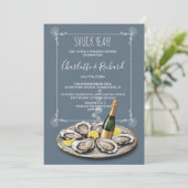 Shuck Yeah Oyster & Champagne Couples Wedding Show Einladung (Stehend Vorderseite)