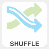 Shuffle-Symbol Quadratischer Aufkleber (Vorderseite)
