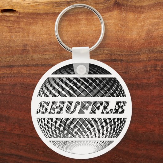 Shuffle-Tanzdisco-Ball in Silber Schlüsselanhänger (Rückseite)