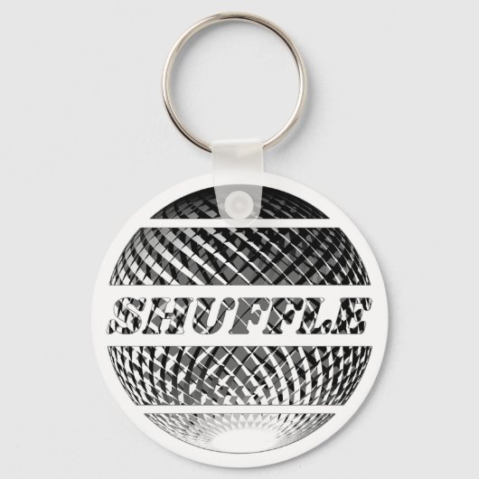 Shuffle-Tanzdisco-Ball in Silber Schlüsselanhänger (Rückseite)