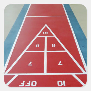 Shuffleboard an Bord Quadratischer Aufkleber