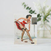 Shuffleboard-Button nach oben Postkarte (Stehend Vorderseite)