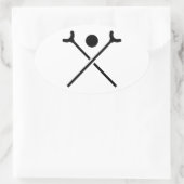 Shuffleboard Ovaler Aufkleber (Tasche)