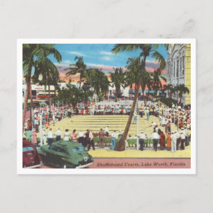 Shuffleboard-Plätze, Lake Worth, Florida vintage Postkarte