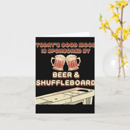 Shuffleboard Player Beer Karte (Gelbe Blume)