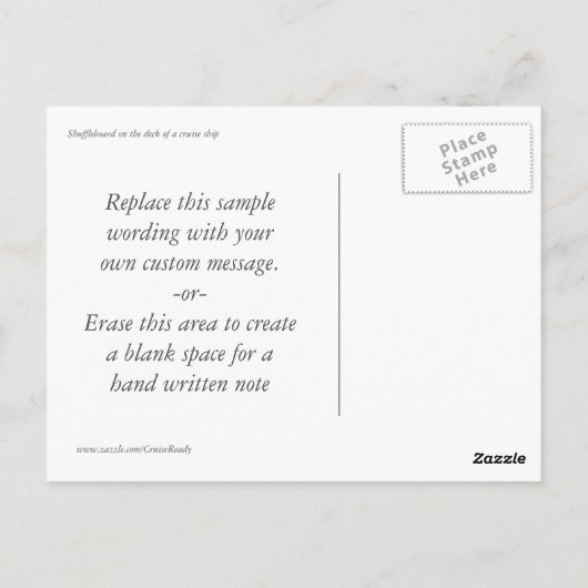 Shuffleboard Postkarte (Rückseite)