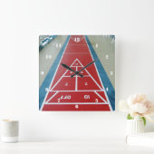 Shuffleboard Quadratische Wanduhr (Zuhause)