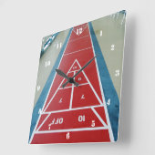 Shuffleboard Quadratische Wanduhr (Winkel)