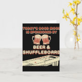 Shuffleboard-Spieler-Bier  Karte (Gelbe Blume)