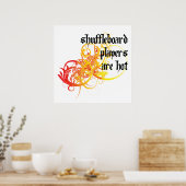 Shuffleboard-Spieler sind heiß Poster (Küche)