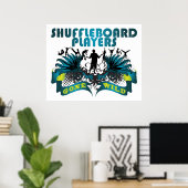 Shuffleboard Spieler werden wild Poster (Heimbüro)
