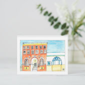 Shul am Strand Postkarte (Stehend Vorderseite)