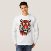 shulubmò huà, 水 墨, schwarze und rote Tinte, ein Ti T-Shirt (Vorne ganz)