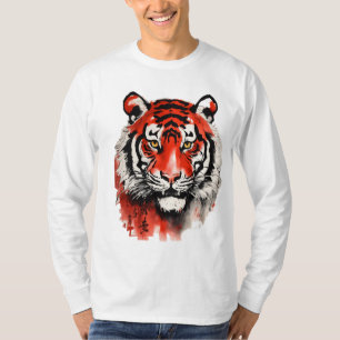 shulubmò huà, 水 墨, schwarze und rote Tinte, ein Ti T-Shirt