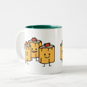 Shumai chinesischer Mehlkloß p Mehlkloß-Dim Sums Zweifarbige Tasse (Vorderseite Links)