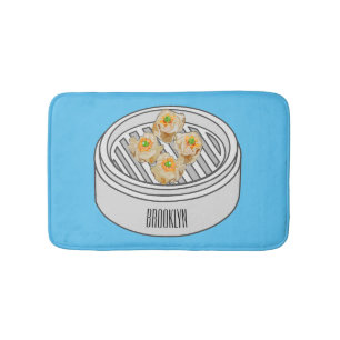 Shumai dim sum Cartoon Illustration Badematte