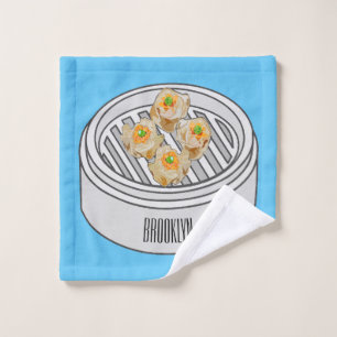 Shumai dim sum Cartoon Illustration Badhandtuch Set