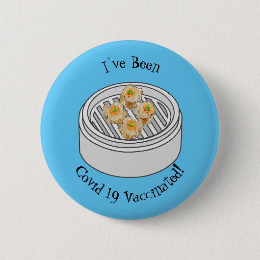 Shumai dim sum Cartoon Illustration Button (Vorderseite)