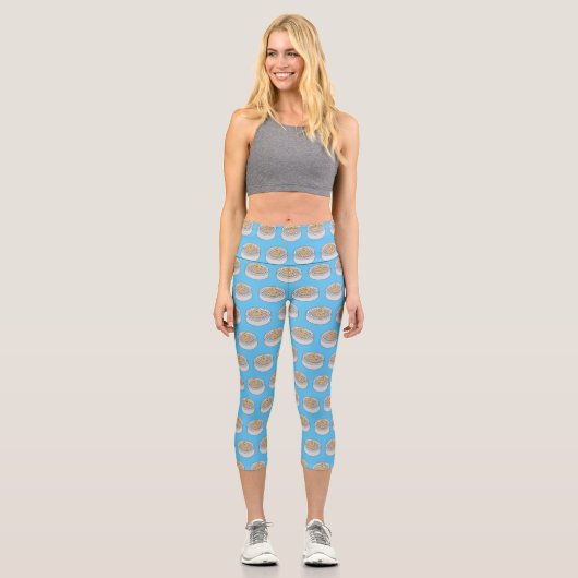 Shumai dim sum Cartoon Illustration Capri Leggings (Vorderseite)