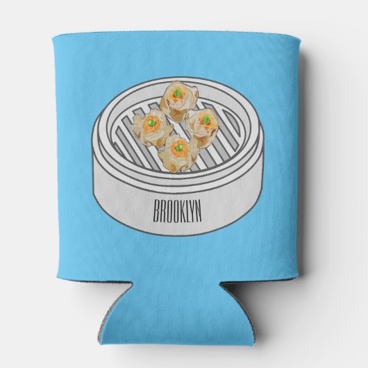 Shumai dim sum Cartoon Illustration Dosenkühler (Rückseite)