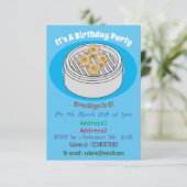 Shumai dim sum Cartoon Illustration Einladung (Stehend Vorderseite)