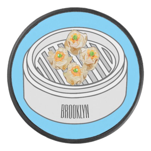 Shumai dim sum Cartoon Illustration Eishockey Puck (Vorderseite)