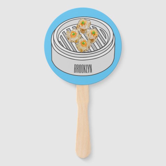 Shumai dim sum Cartoon Illustration Fächer (Vorderseite)