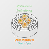 Shumai dim sum Cartoon Illustration Fensteraufkleber (Blatt)