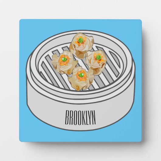 Shumai dim sum Cartoon Illustration Fotoplatte (Vorderseite)