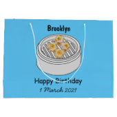 Shumai dim sum Cartoon Illustration Große Geschenktüte (Rückseite)