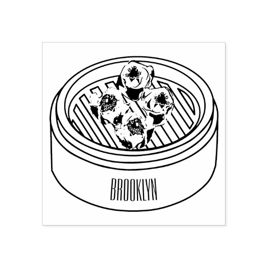 Shumai dim sum Cartoon Illustration Gummistempel (Prägung)