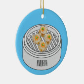 Shumai dim sum Cartoon Illustration Keramik Ornament (Rechts)