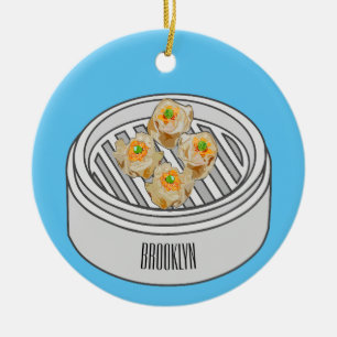 Shumai dim sum Cartoon Illustration Keramik Ornament