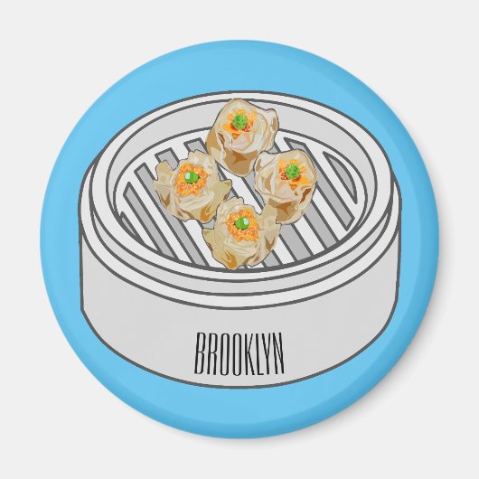 Shumai dim sum Cartoon Illustration Magnet (Vorne)