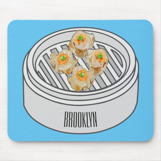 Shumai dim sum Cartoon Illustration Mousepad (Vorne)