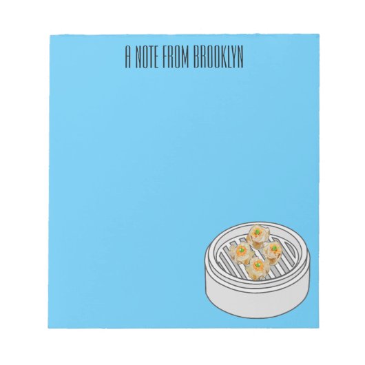 Shumai dim sum Cartoon Illustration Notizblock (Vorderseite)